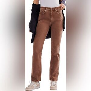 NWT Women’s We The Free Xena Slim Straight Jeans | 25 | Chocolate Mousse